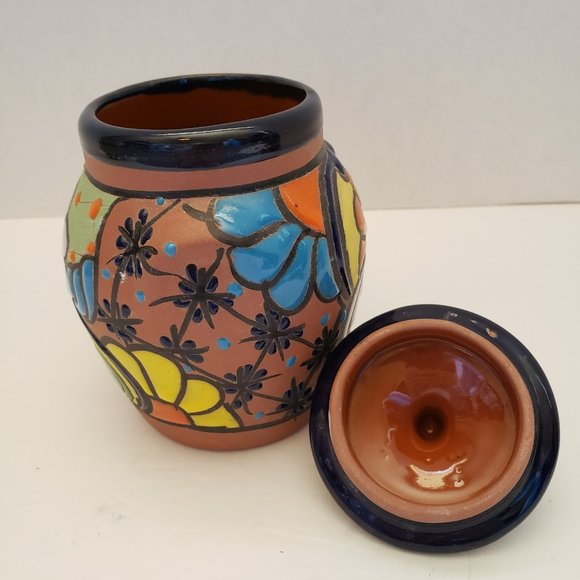 Talavera Mexican Pottery Lidded Jar - Picture 7 of 9